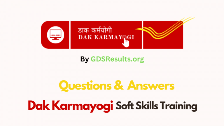 Dak Karmayogi Soft Skills Training Questions and Answers