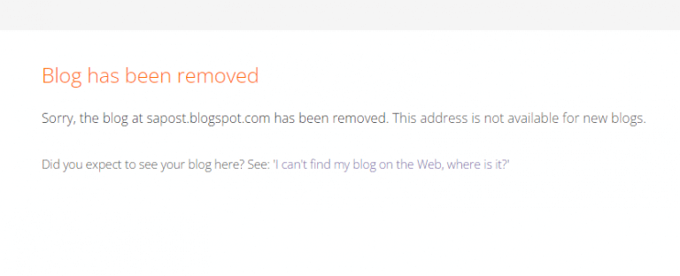 SA POST has been removed from Google