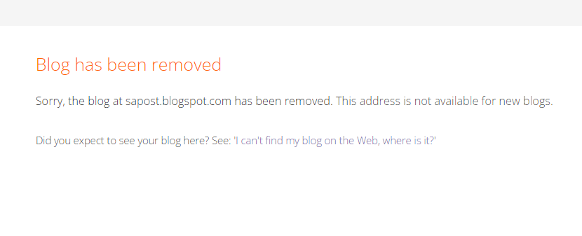 SA POST has been removed from Google