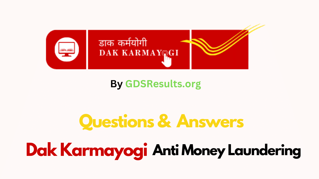 Dak Karmayogi Anti Money Laundering Quiz Answers 1 Dak Karmayogi Anti Money Laundering Quiz Answers