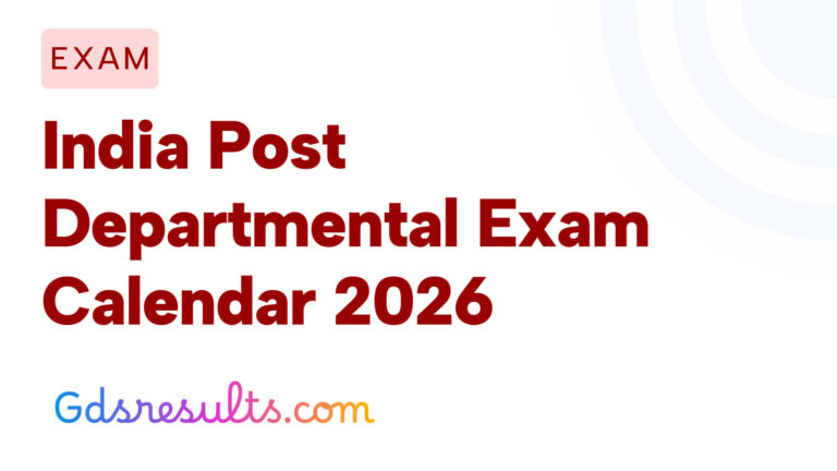 India Post Departmental Exam Calendar 2026