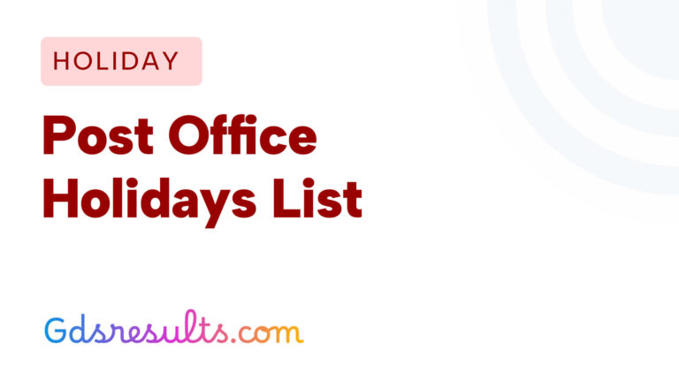 Post Office Holidays List 2026