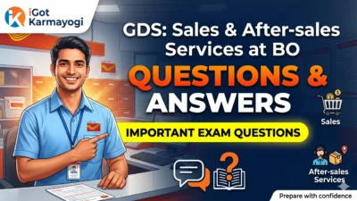 Igot Karmayogi GDS: Sales and After-sales Services at BO Questions & Answers