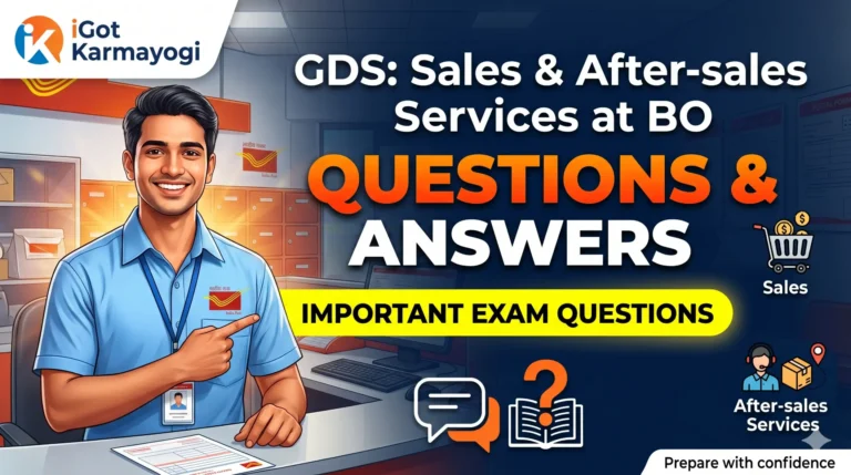 Igot Karmayogi GDS: Sales and After-sales Services at BO Questions & Answers